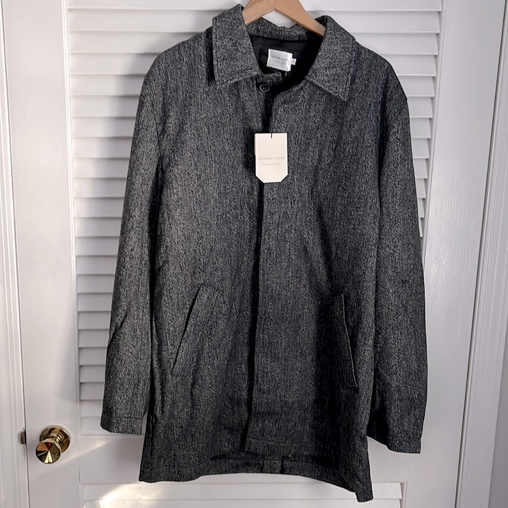 NWT Shades of Grey by Micah Cohen Mac Jacket Herringbone Wool Coat